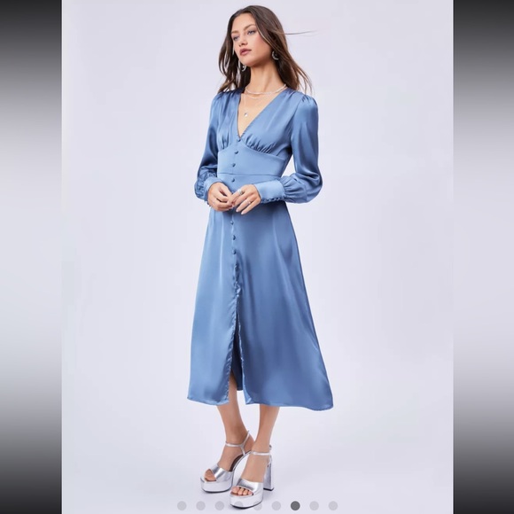 NWT Cider V Neck Button Dress - Picture 4 of 7